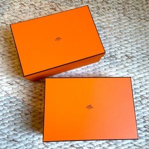 Two Hermès shoes boxes